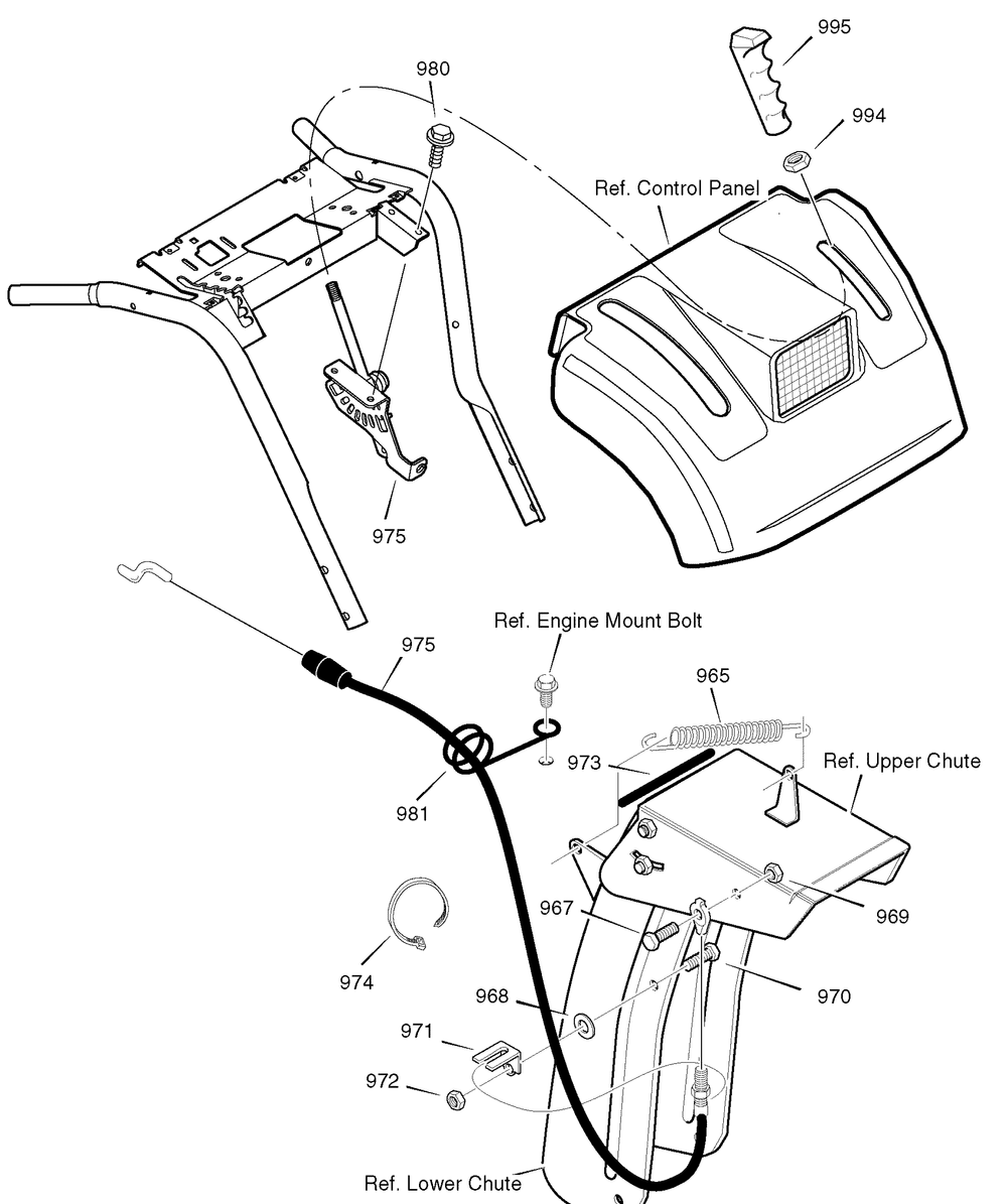 Remote Control Diagram and Parts List for 627859X43B 2004 Briggs and Stratton Snow Blower